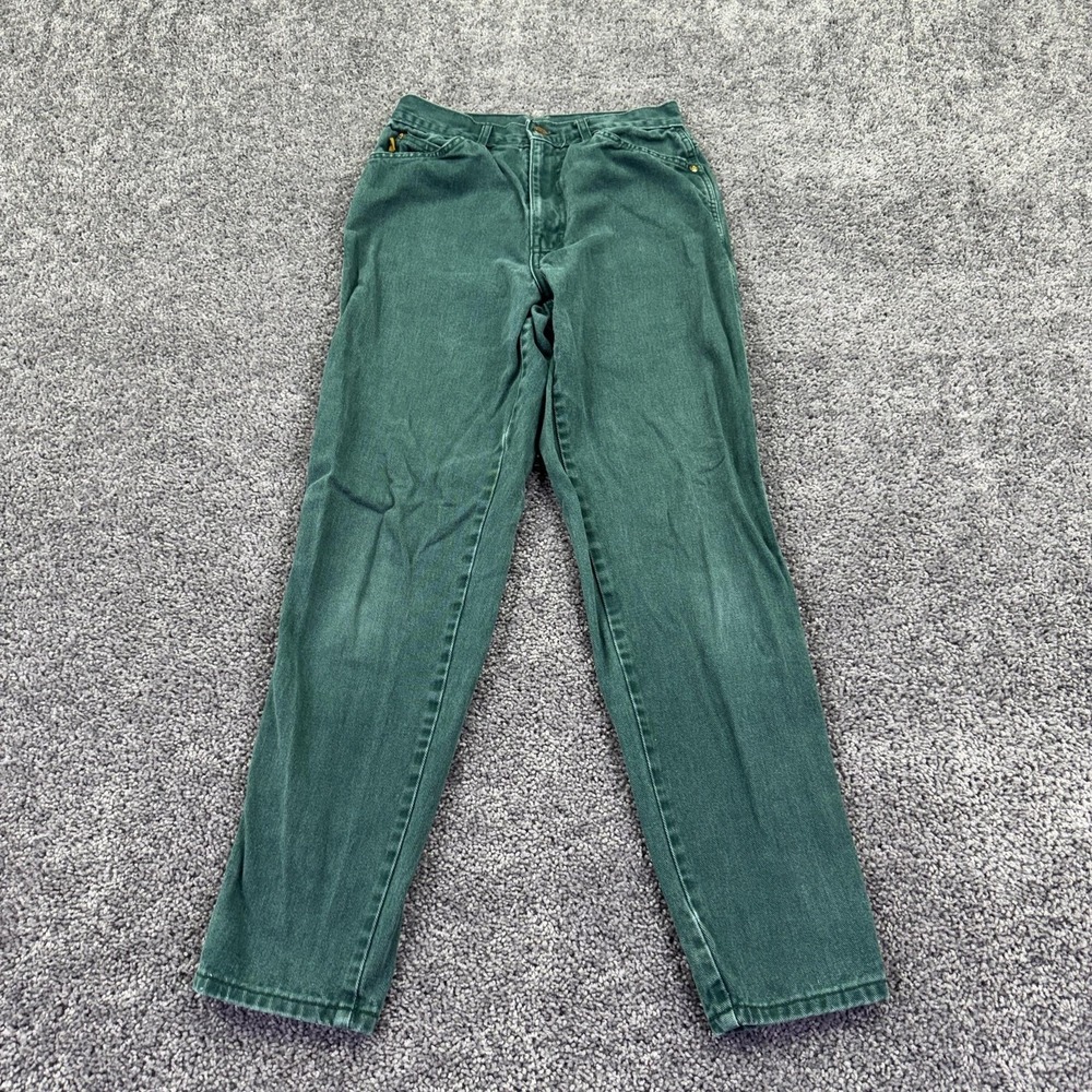 Chic Jeans Juniors 9 Green High Rise Straight Denim Made In USA Vintage